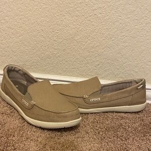 CROCS Women's Tan Slip-On Loafers